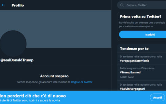 Twitter che limita Trump